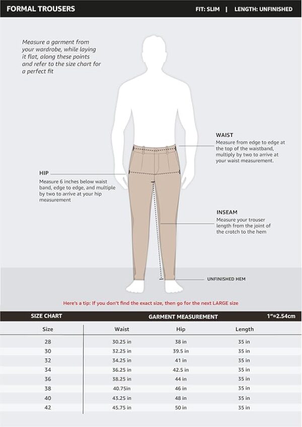 Amazon Brand - Symbol Men's Stretchable Formal Pants | Trousers (Slim Fit)